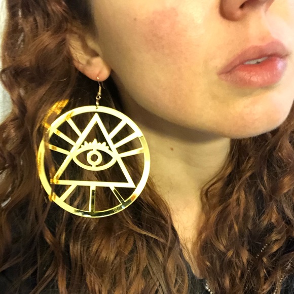 Evil eye earrings jewelry festival rave fringe edc - Picture 2 of 8